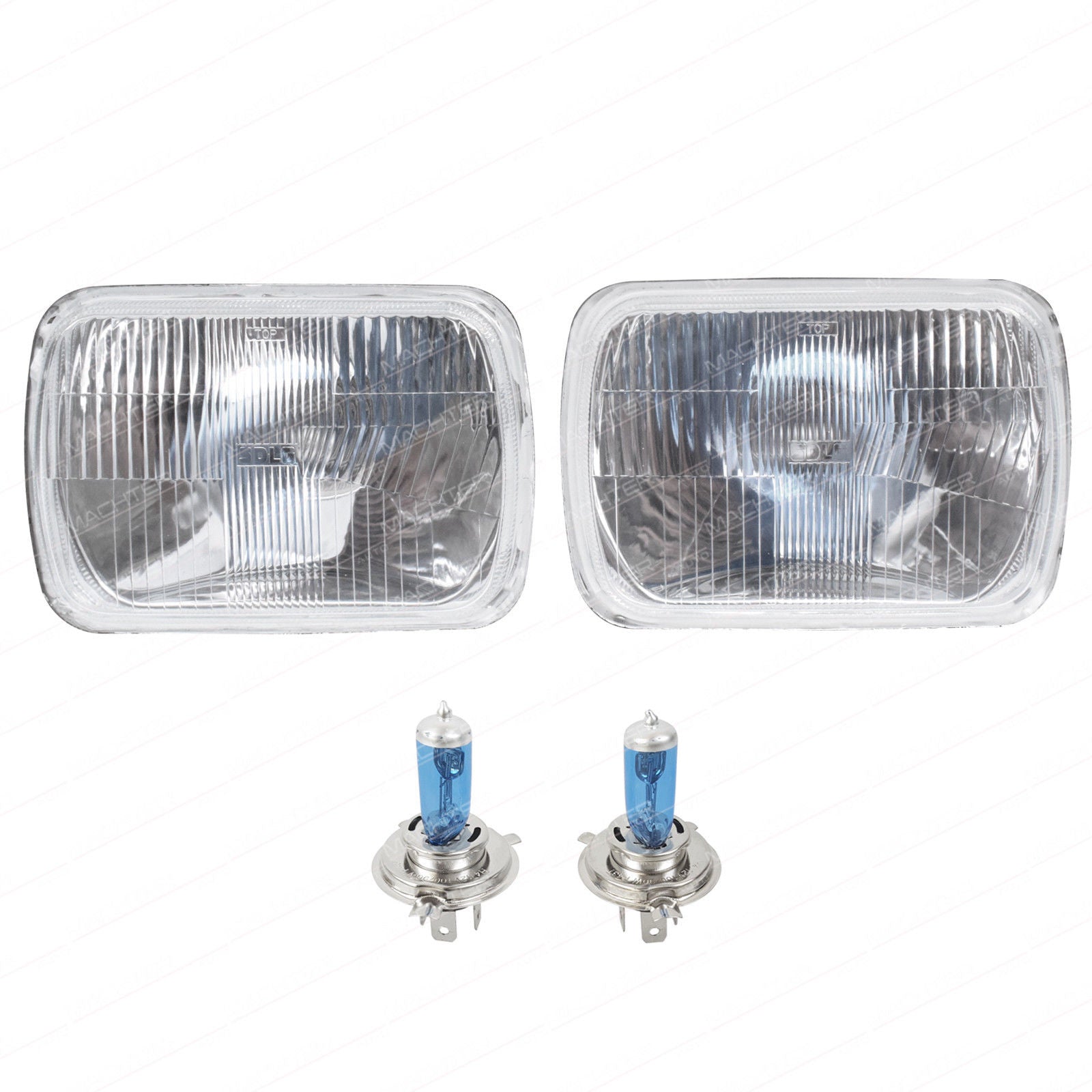 7 x 5 Inches Headlight H4 Upgrade Kit Fit For Hilux 83-05 Hi Watt Globes 1 Pair
