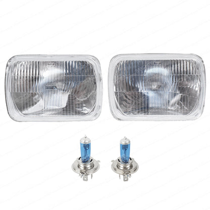 7 x 5 Inches Headlight H4 Upgrade Kit Fit For Hilux 83-05 Hi Watt Globes 1 Pair