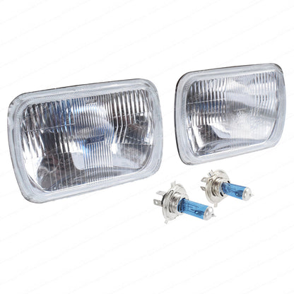 7 x 5 Inches Headlight H4 Upgrade Kit Fit For Hilux 83-05 Hi Watt Globes 1 Pair