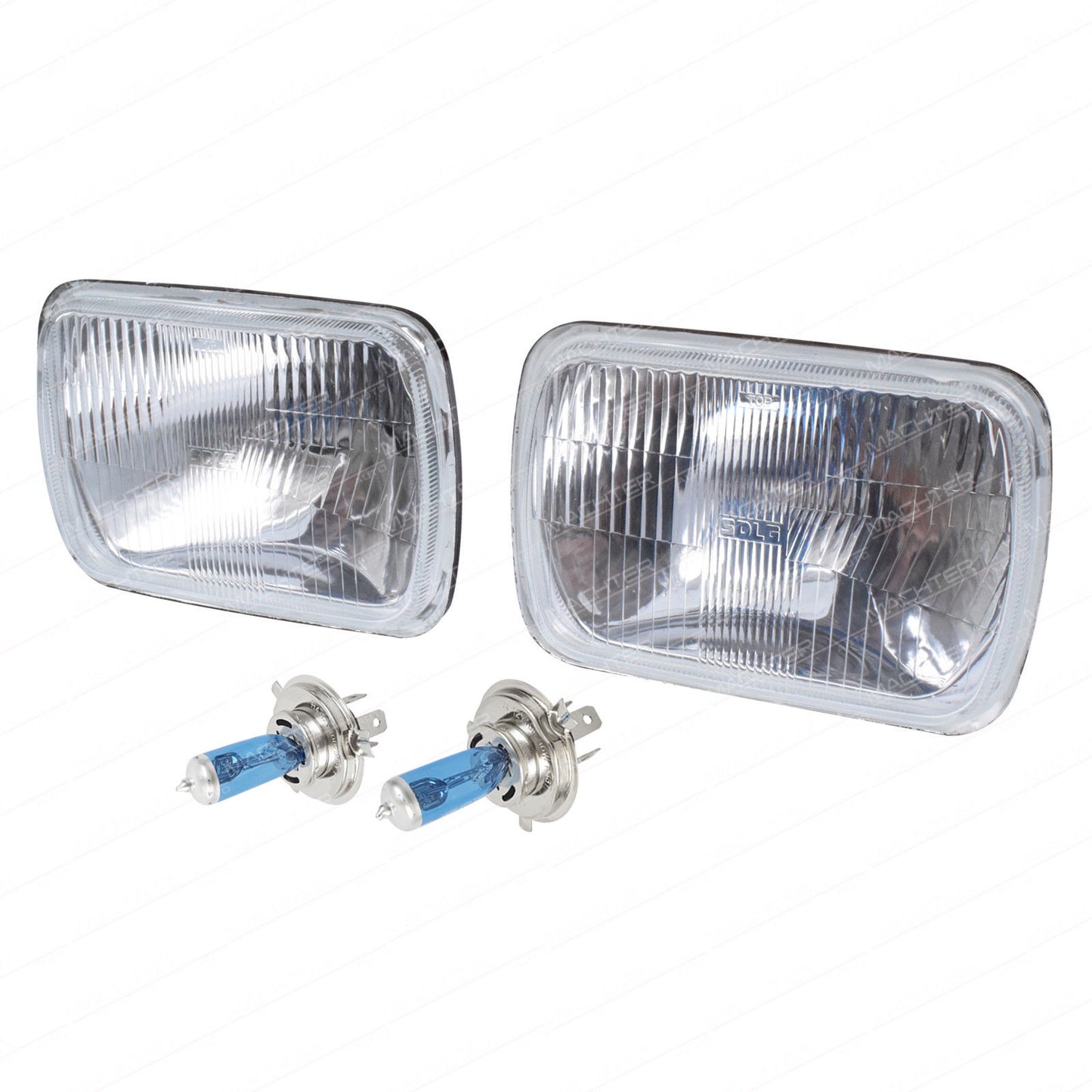 7 x 5 Inches Headlight H4 Upgrade Kit Fit For Hilux 83-05 Hi Watt Globes 1 Pair