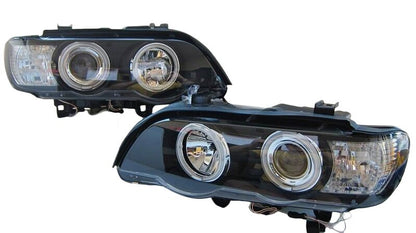 CCFL Angel-Eyes Projector Head Lights Fit For BMW X5 E53 PRE LCI 2000-2003