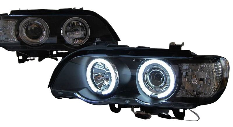 CCFL Angel-Eyes Projector Head Lights Fit For BMW X5 E53 PRE LCI 2000-2003
