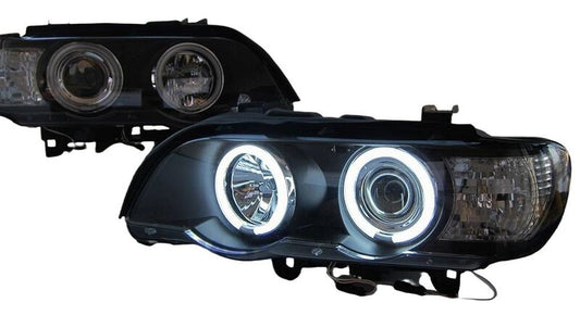 CCFL Angel-Eyes Projector Head Lights Fit For BMW X5 E53 PRE LCI 2000-2003