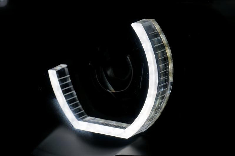 3D LED Dual Halo Black Projector Head Light Fit For BMW X5 E53 1999-2003