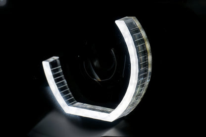 3D LED Dual Halo Black Projector Head Light Fit For BMW X5 E53 1999-2003