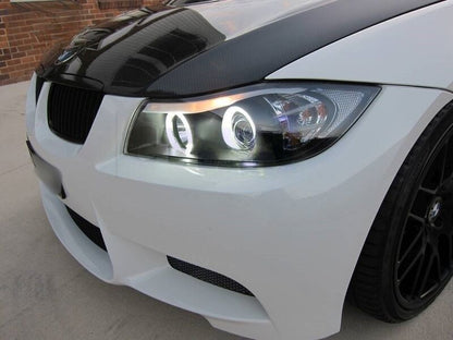Black CCFL Angle Eye Projector Headlight Fit For BMW E90 Sedan 2005-2008