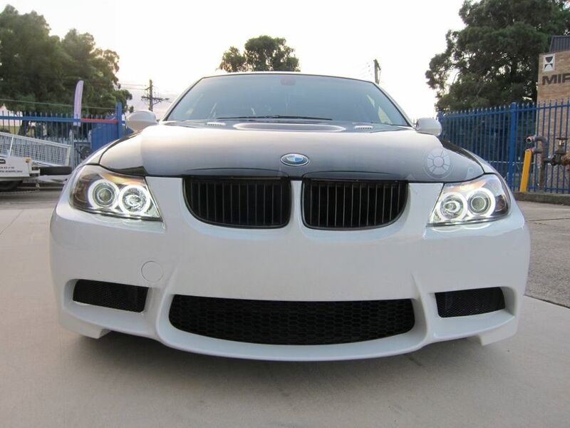 Black LED Angle Eye Projector Headlight Fit For BMW E90 Sedan 2005-2008