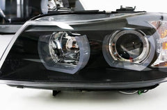 Black 3D LED DRL Angel-Eyes Projector Head Lights Fit For BMW 3-Series E91 E90 Sedan 2005-2008