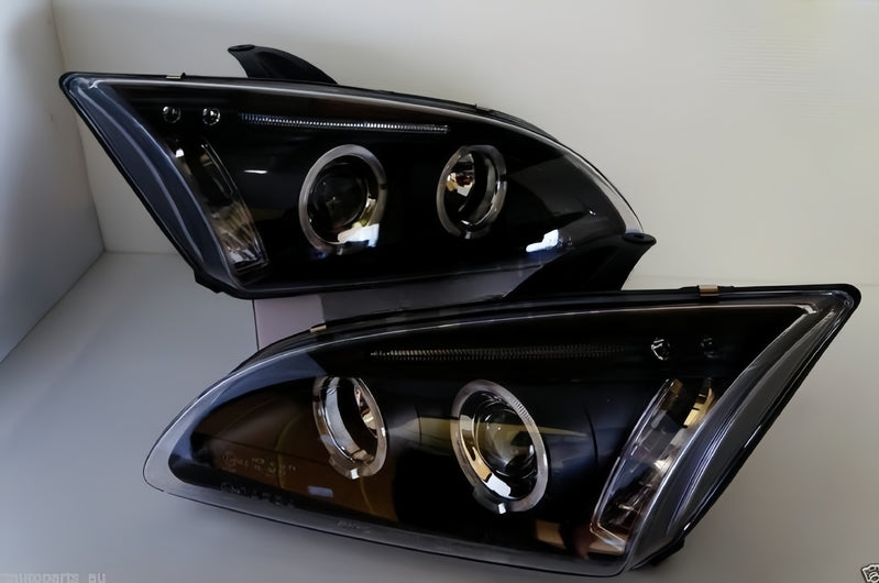 Black Projector Angel Eye Head Light Fit For Ford Focus MK2 XR5 Zetec 2004-2007