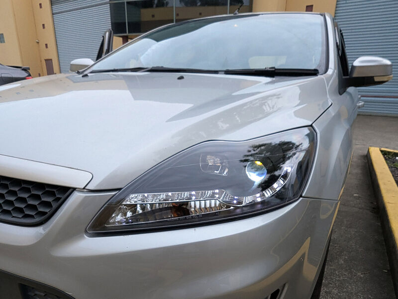 Black LED Projector Headlights Fit For Ford Focus XR5 Hatch 2008-2011