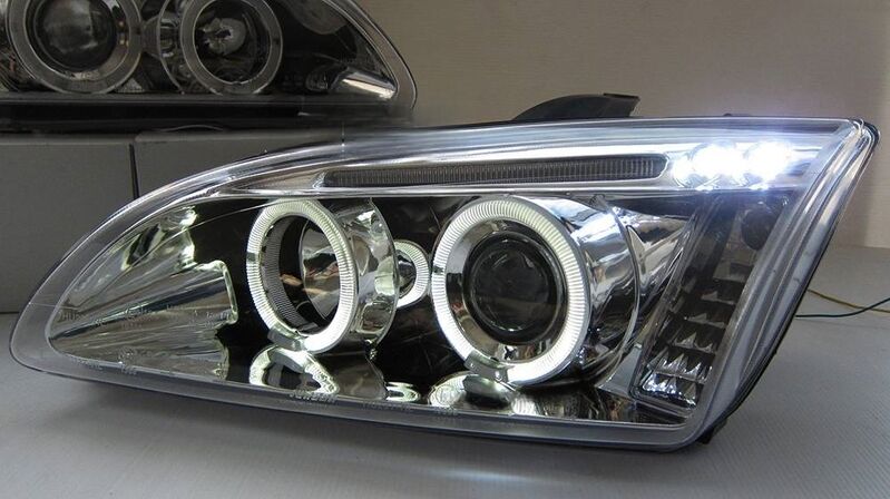 Clear Projector Angel Eye Headlights Fit For Ford Focus MK2 XR5 Zetec 2004-2007