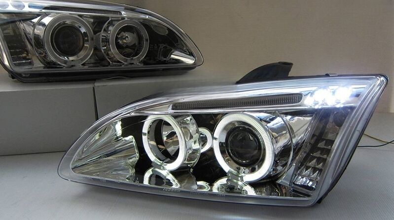 Clear Projector Angel Eye Headlights Fit For Ford Focus MK2 XR5 Zetec 2004-2007