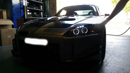 Black LED Angel-Eyes Projector Headlights Fit For Honda S2000 AP1 1999-2003