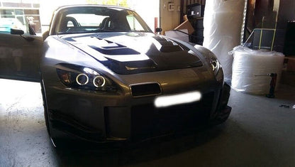 Black LED Angel-Eyes Projector Headlights Fit For Honda S2000 AP1 1999-2003