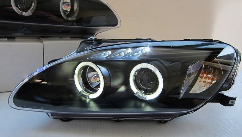 Black LED Angel-Eyes Projector Headlights Fit For Honda S2000 AP1 1999-2003