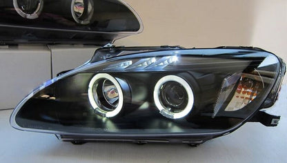 Black LED Angel-Eyes Projector Headlights Fit For Honda S2000 AP1 1999-2003