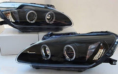 Black LED Angel-Eyes Projector Headlights Fit For Honda S2000 AP1 1999-2003