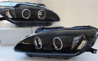 Black LED Angel-Eyes Projector Headlights Fit For Honda S2000 AP1 1999-2003