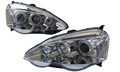 Clear LED Angel-Eyes Projector Headlights Fit For Honda Integra DC5 Type S Type R 2001-2003