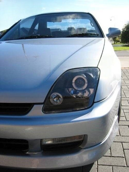 Black CCFL Angle Eye Projector Headlights Fit For Honda Prelude VtiR VtiS Type S 1996-2001