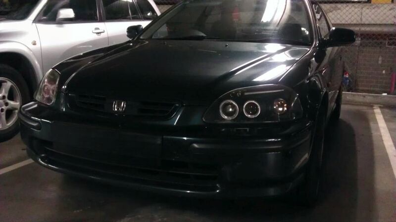 Black LED Angle Eye Projector Headlights Fit For HONDA Civic EK VTI 1996-1998