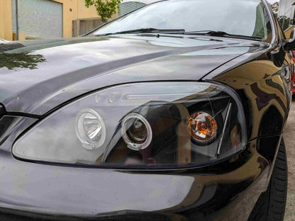 Black LED Angle Eye Projector Headlights Fit For HONDA Civic EK VTI 1996-1998