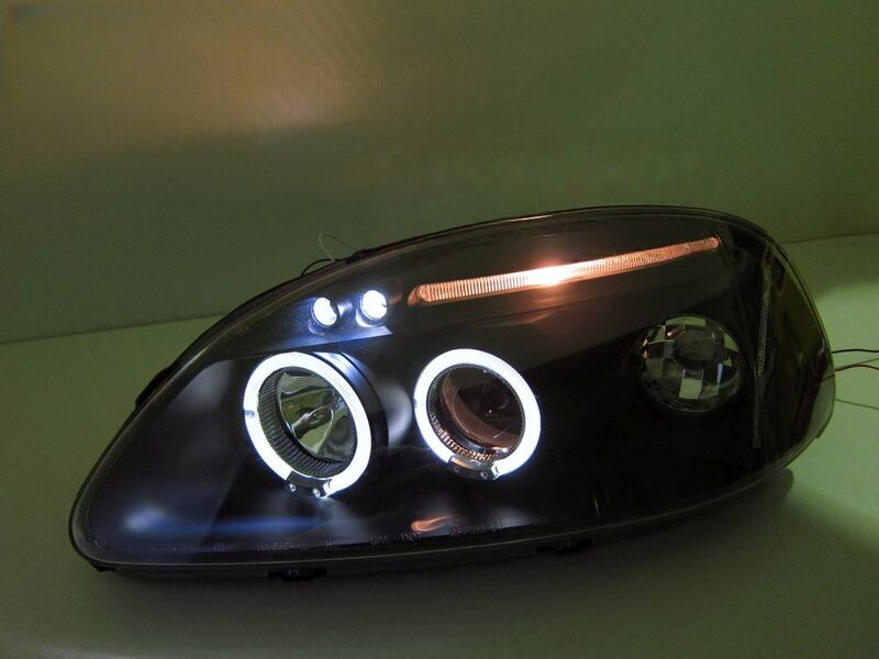 Black LED Angle Eye Projector Headlights Fit For HONDA Civic EK VTI 1996-1998