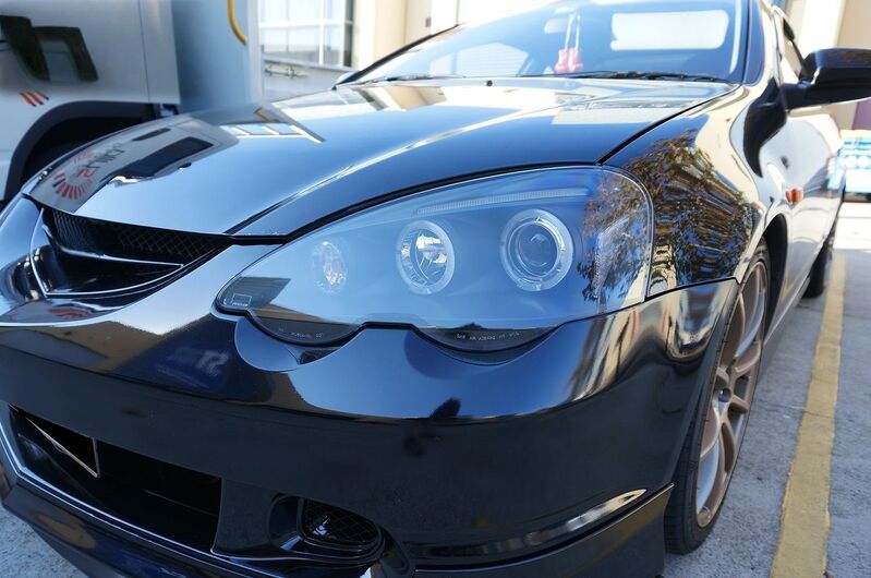 Black Dual Halo LED Projector Headlights Fit For Honda Integra Type S Type R 2001-2003