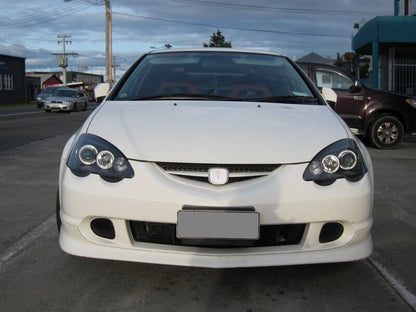 Black Dual Halo LED Projector Headlights Fit For Honda Integra Type S Type R 2001-2003
