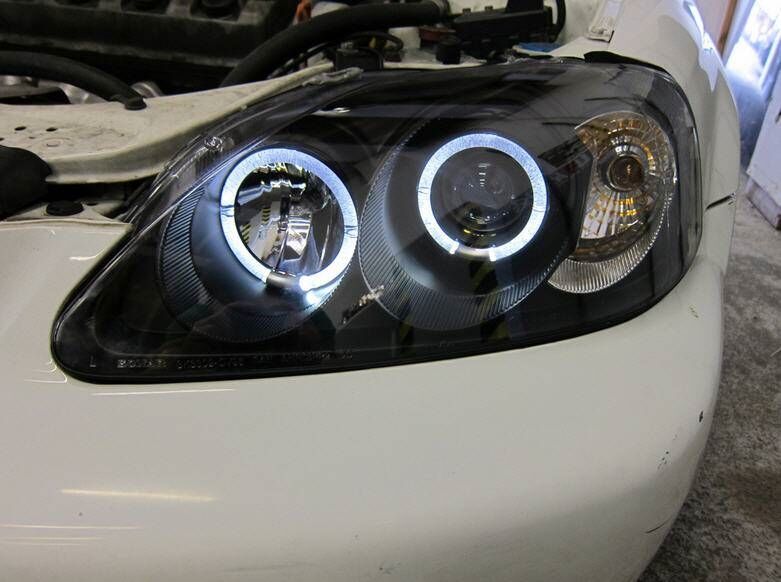 Black CCFL Angle Eye Projector Headlights Fit For Honda CIVIC EK VTIR VTIS 1999-2000