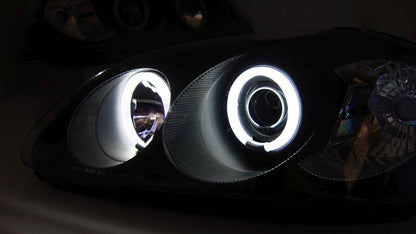 Black CCFL Angle Eye Projector Headlights Fit For Honda CIVIC EK VTIR VTIS 1999-2000