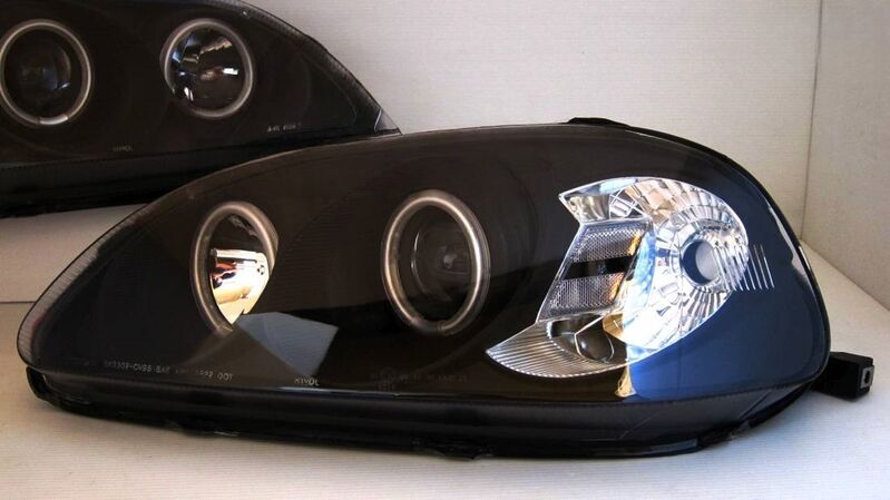 Black CCFL Angle Eye Projector Headlights Fit For Honda CIVIC EK VTIR VTIS 1999-2000
