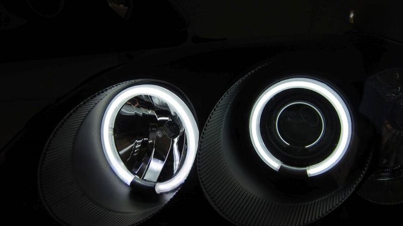 Black CCFL Angle Eye Projector Headlights Fit For Honda CIVIC EK VTIR VTIS 1999-2000