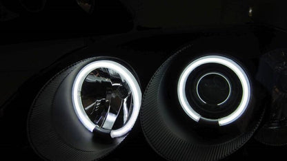 Black CCFL Angle Eye Projector Headlights Fit For Honda CIVIC EK VTIR VTIS 1999-2000