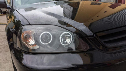 Black CCFL Angle Eye Projector Headlights Fit For Honda CIVIC EK VTIR VTIS 1999-2000
