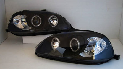 Black CCFL Angle Eye Projector Headlights Fit For Honda CIVIC EK VTIR VTIS 1999-2000