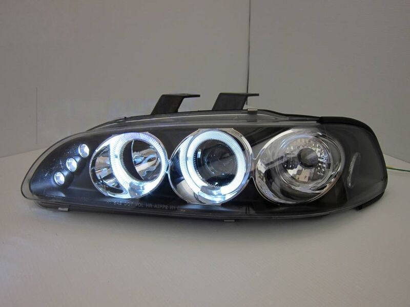 Black LED Projector Angle Eyes Headlights Fit For Honda Civic EG Si SiR Vti 1992-1995