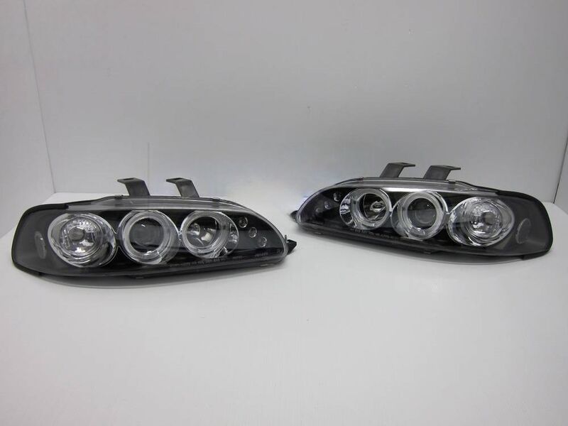 Black LED Projector Angle Eyes Headlights Fit For Honda Civic EG Si SiR Vti 1992-1995