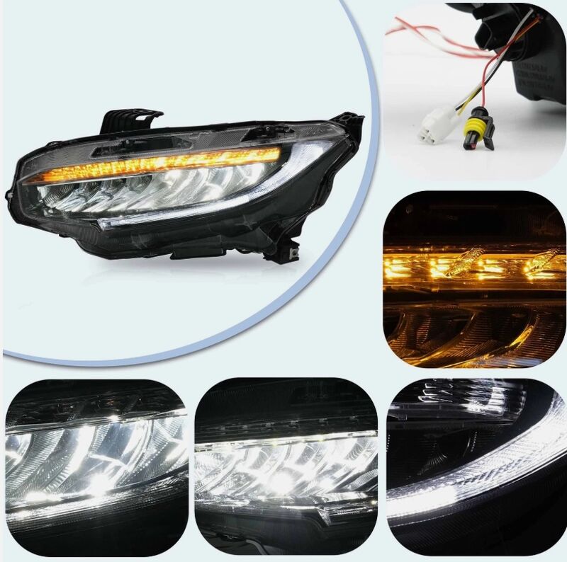 Full LED Projector Headlights Sequential DRL Fit For Honda Civic Type R FK7 FK8 2016-2021
