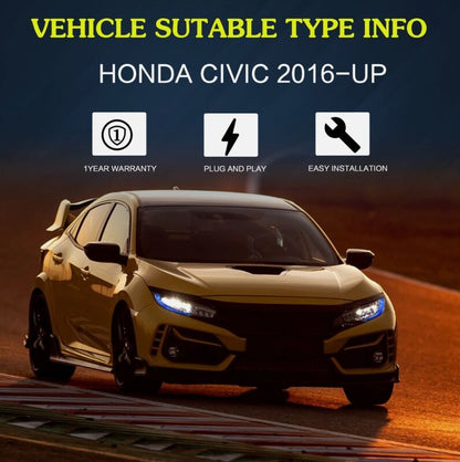Full LED Projector Headlights Sequential DRL Fit For Honda Civic Type R FK7 FK8 2016-2021