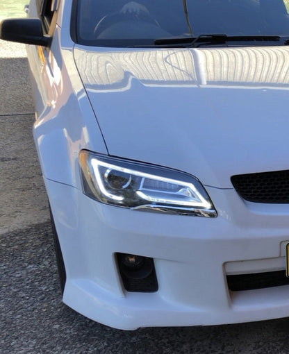 LED Headlights Sequential Blinker Fit For Holden VE Commodore Series 1&2 With HID Xenon Globes