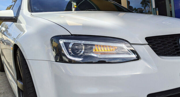 LED Headlights Sequential Blinker Fit For Holden VE Commodore Series 1 & 2 Without Globe