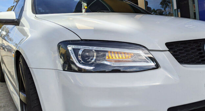 LED Headlights Sequential Blinker Fit For Holden VE Commodore Series 1 & 2 Without Globe