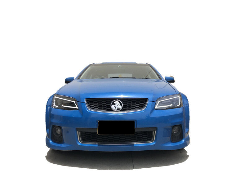 Black LED Headlights Sequential Blinker Fit For Holden VE Commodore Series 1 & 2 Xenon Globes