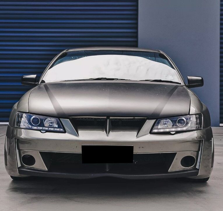 Black DRL LED Projector Head Lights Fit For Holden Commodore VY UTE 2002-2004