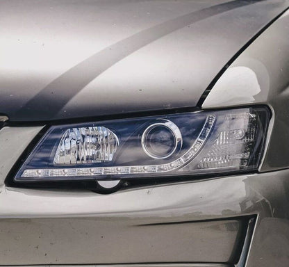Black DRL LED Projector Head Lights Fit For Holden Commodore VY UTE 2002-2004