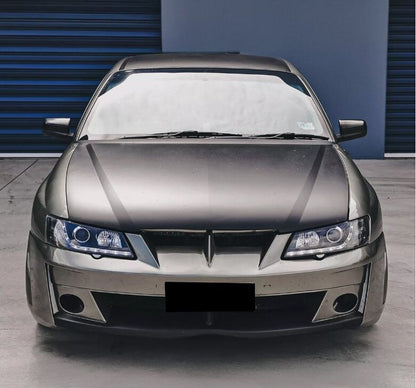 Black DRL LED Projector Head Lights Fit For Holden Commodore VY UTE 2002-2004