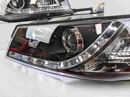 Black DRL LED Projector Head Lights Fit For Holden Commodore VZ UTE 2004-2006