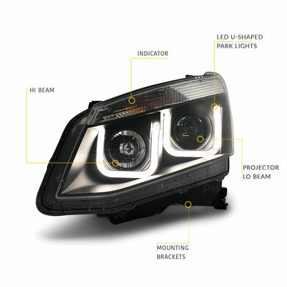 Back LED DRL Projector Headlights Fit For Isuzu D-MAX DMAX UTE 2012-2016