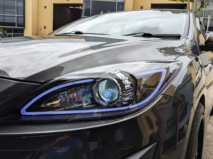 Black 3D DRL LED Projector Headlights Fit For Mazda 3 MPS 2009-2013